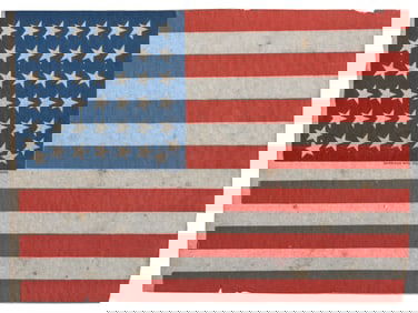 [FLAGS]. 44-star American flag made by Dennison Mfg. Co. Ca 1891-1896.