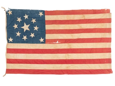 [FLAGS]. 13-star American flag with medallion pattern. Ca late 19th-early 20th century.