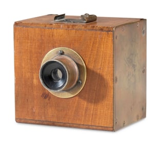 [EARLY PHOTOGRAPHY]. Miniature plate box camera, likely European.