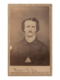 [POE, EDGAR ALLAN (1809-1849)]. Three portraits of Edgar Allan Poe, incl. Brady/Anthony CDV.