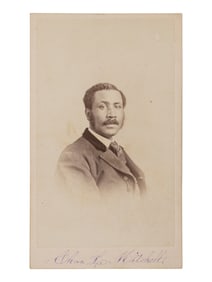 [AFRICAN AMERICANA]. CDV of Charles L. Mitchell, 55th Massachusetts Infantry Regiment, WIA at Honey
