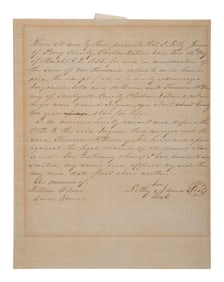 [ENSLAVEMENT]. Scarce Choctaw Nation slave bill of sale for "a certain negro man named Ingmon."