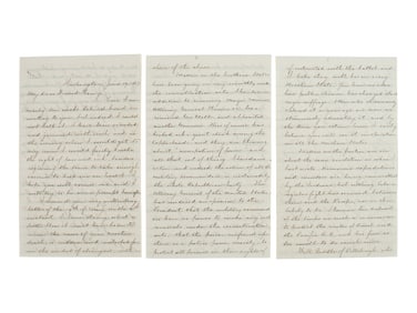 [RECONSTRUCTION -- AFRICAN AMERICAN SUFFRAGE]. Detailed letter regarding the John Surratt trial,