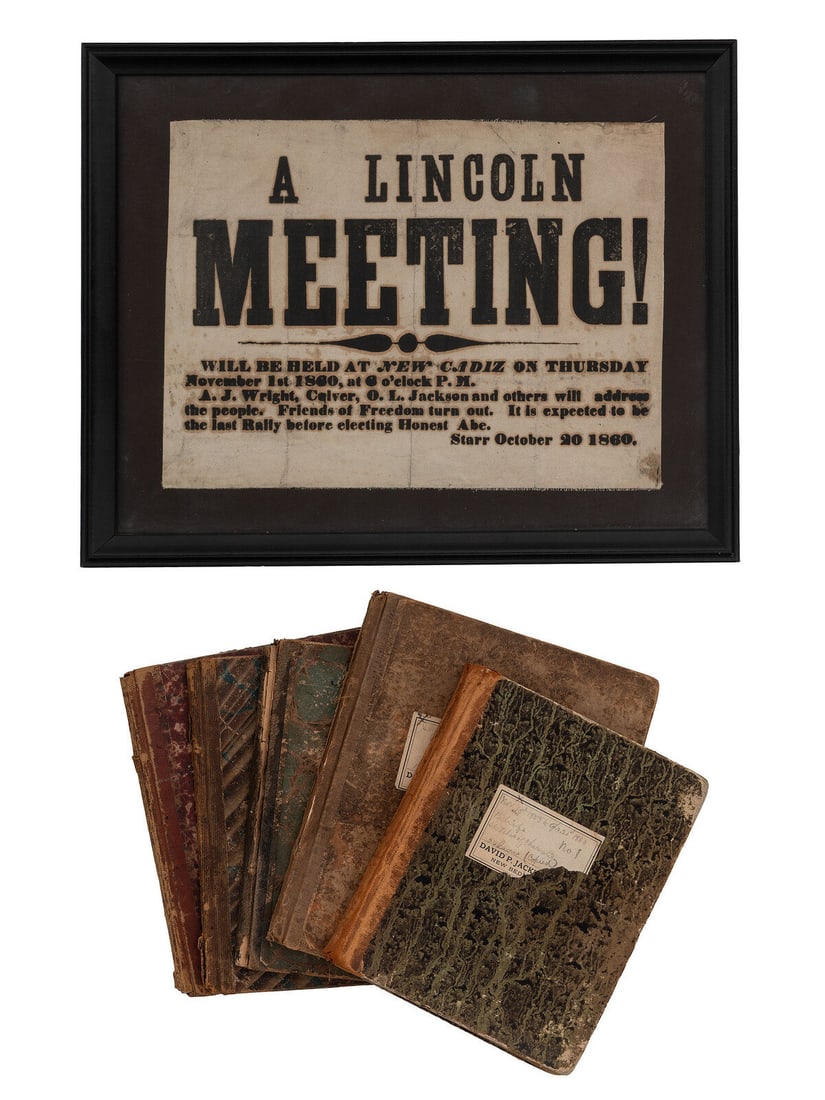 [CIVIL WAR]. JACKSON, Col. Oscar L. (1840-1920). Group of 5 journals, incl. descriptions of Jackson' (1 of 20)