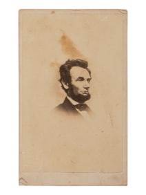 [LINCOLN, Abraham (1809-1865)]. [BRADY, Mathew, photographer]. CDV of Lincoln. [Washington, DC, 8