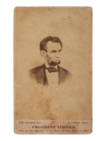 [LINCOLN, Abraham (1809-1865]. WARREN, Henry F., photographer. President Lincoln, Pho. on the
