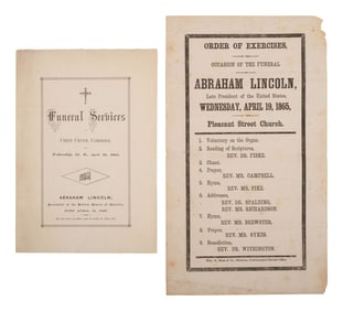 [LINCOLN FUNERAL]. Broadside and program for Lincoln funeral services held in Newburyport and