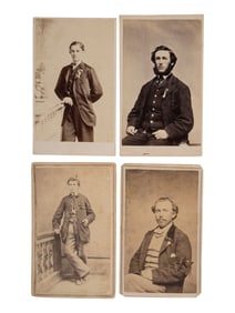 [LINCOLN, Abraham (1809-1865)]. 8 CDVs of soldiers and civilians wearing Lincoln mourning badges and