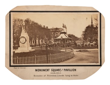 [LINCOLN]. SWEENY, Thomas T. (1833-1891), photographer. Monument Square and Pavillion, Cleveland,