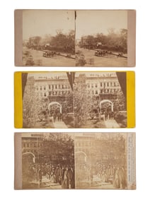 [LINCOLN, Abraham (1809-1865)]. The Lincoln funeral in SPRINGFIELD. 6 stereoviews featuring the