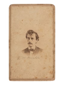 [LINCOLN ASSASSINATION]. Previously unknown CDV of John Wilkes Booth attrib. to Norton & Luther,