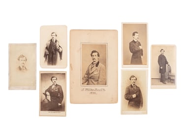 [LINCOLN ASSASSINATION]. A group of 7 photographs of John Wilkes Booth.