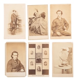 [LINCOLN ASSASSINATION]. A group of 14 CDVs of John Wilkes Booth, his family, love interests, and