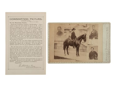 [LINCOLN ASSASSINATION]. Composite photograph with document signed by Lt. Luther B. Baker, the