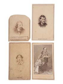 [LINCOLN ASSASSINATION]. A group of 4 CDVs of Lincoln conspirators, incl. Surratt, Spangler, and