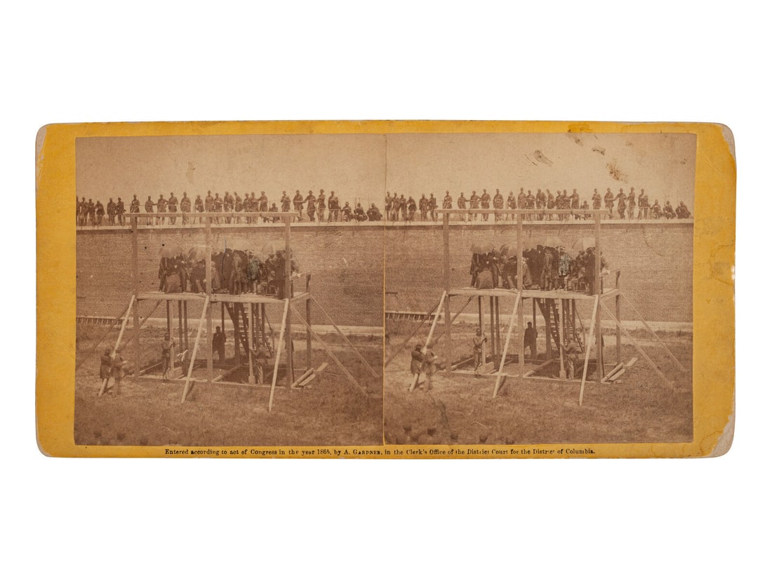 [LINCOLN ASSASSINATION]. GARDNER, Alexander (1821-1882), photographer. Pair of stereoviews of the (1 of 4)