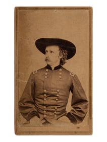 [CUSTER, George Armstrong (1839-1876)]. CDV of Custer as major general. New York: Anthony, Brady, ca