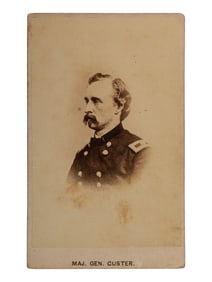 [CUSTER, George Armstrong (1839-1876)]. CDV of Custer as brigadier general. [New York: Mathew Brady,
