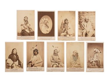 [NATIVE AMERICANS]. A group of 9 CDVs of Sioux involved in the 1862 Dakota Uprising in Minnesota.