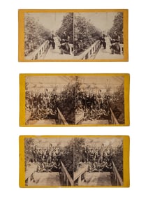[NATIVE AMERICANS]. A series of 3 stereoviews from the 1863 visit of an Indian Delegation to the