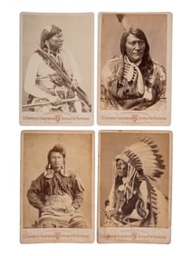 [NATIVE AMERICANS]. A group of 4 cabinet cards of Native American subjects from the Hayden
