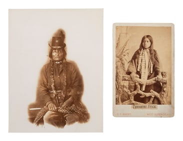 [NATIVE AMERICANS]. 8 photographs of identified Native American subjects, incl. Kicking Bear, Long