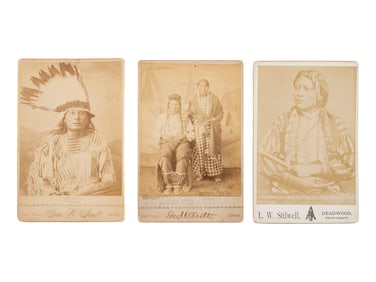 [NATIVE AMERICANS]. 3 cabinet cards of Native American subjects, incl. Chief Gall, Hunkpapa leader