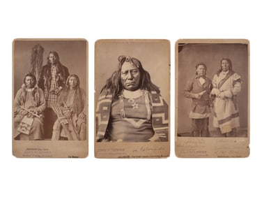 [INDIAN WARS]. 3 cabinet cards of Ute Chiefs involved with the Battle of Milk Creek, incl. Chiefs