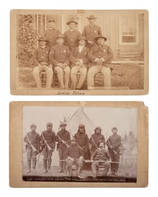 [NATIVE AMERICANS]. 2 boudoir photographs taken at Pine Ridge Agency, incl. Lt. George W. Taylor and