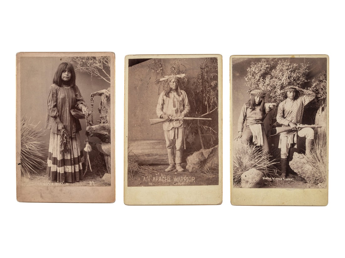 [NATIVE AMERICANS]. Five photographs of Southwestern Indians, incl. 3 views of Apache Indians by (1 of 4)