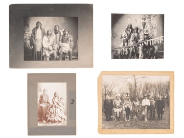[NATIVE AMERICANS]. Four photographs of Native Americans from the Southwest, incl. identified Apache