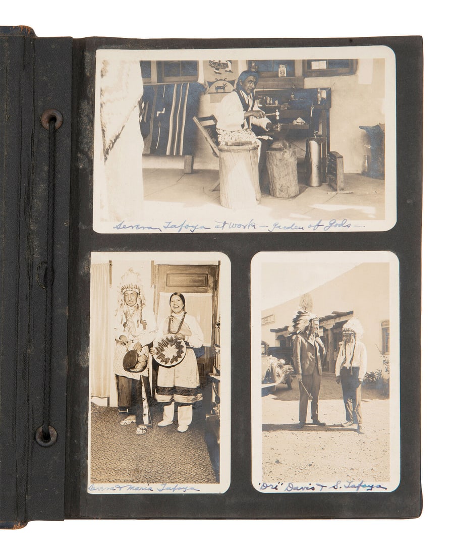 [WESTERN AMERICANA - NATIVE AMERICANS]. Photo albums documenting Rev. William L. Earl's travels in: [WESTERN AMERICANA - NATIVE AMERICANS]. Photo albums documenting Rev. William L. Earl's travels in the American west, incl. views of the Ignacio Indian Boarding School and Pueblo artisans Severo and M