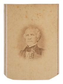 [TEXAS -- HOUSTON, Sam (1793-1863)]. CDV of Houston wearing a plaid vest, after a portrait by Mathew