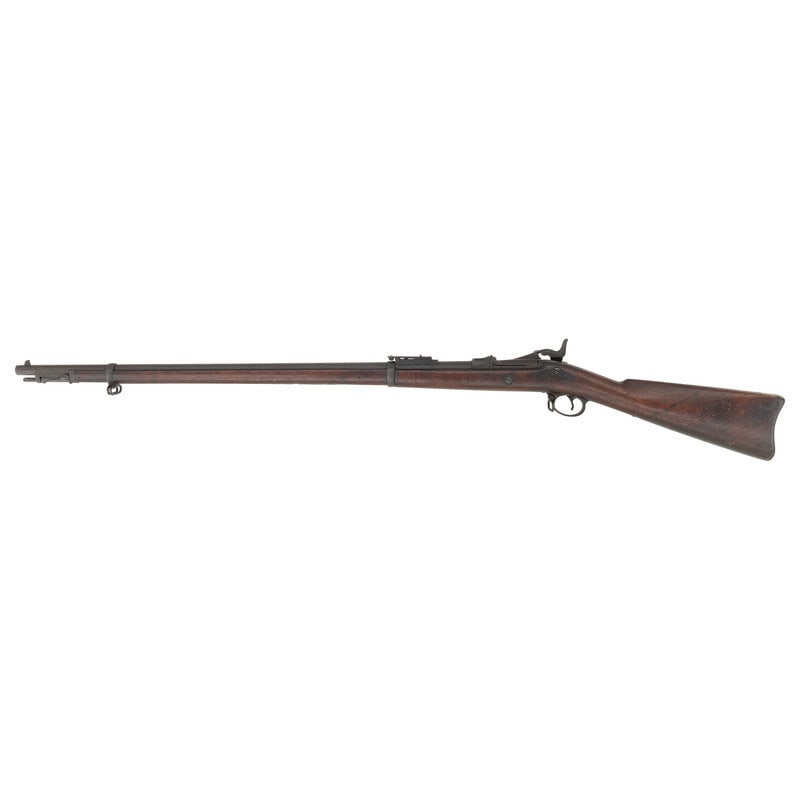 Springfield Model 1888 Ramrod Bayonet Rifle: Springfield Model 1888 Ramrod Bayonet Rifle Spanish American War .45-70. 32.625" barrel. SN: 531702 (mfg. ca. 1891). Blued and casehardened finish, steel furniture, walnut stock. Single shot "trapdoor