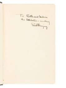 HEMINGWAY, Ernest (1899-1961). The Sun Also Rises. New York: Charles Scribner's Sons, 1927.