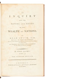 SMITH, Adam (1723-1790). An Inquiry into the Nature and Causes of the Wealth of Nations. London: A.