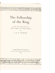 TOLKIEN, J.R.R. (1892-1973). [The Lord of the Rings trilogy:] The Fellowship of the Ring. 1954. --