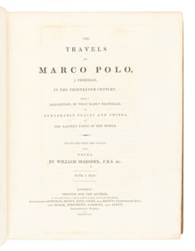 POLO, Marco (1254-1324). The Travels of... Translated and edited by William Marsden. London: Cox and