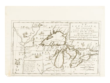 [MAP]. CORONELLI, Vincenzo (1650-1718). La Louisiana, Parte Settentrionalle, Scoperta sotto