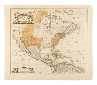 [MAP]. HONDIUS, Henricus (1597-1651). America Septentrionalis. Amsterdam, ca 1641.