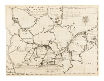 [MAP]. LAHONTAN, Louis Armand Baron de (1666-1715). Carte Generale De Canada. Paris, 1703.