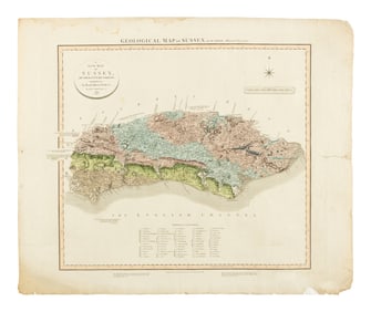 [MAP]. SMITH, William (1769-1839). Geological Map of Sussex, by W. Smith, Mineral Surveyor. London: