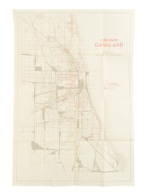 [MAP]. THRASHER, Frederic M. (1892-1962). Chicago’s Gangland… 1923-26. Chicago: The