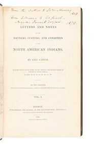 [AMERICANA]. CATLIN, George (1796-1872). Letters and Notes on the Manners, Customs, and Condition of