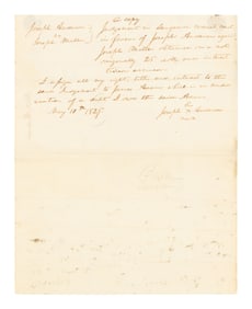 Autograph copy of a legal document entirely in the hand of Lincoln, Springfield, Illinois, 9 July