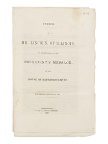 Speech of Mr. Lincoln, of Illinois, on the Reference of the President's Message, in the House of
