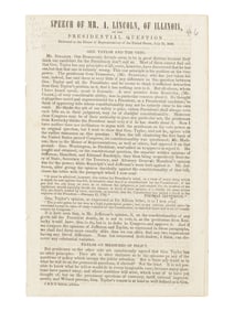 Speech of Mr. A. Lincoln, of Illinois, on the Presidential Question Delivered in the House of