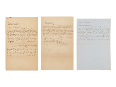 Group of 3 Documents by Lincoln Relating to Mary Ann Jacobus vs. Kitchell & Kitchell, ca. 1851