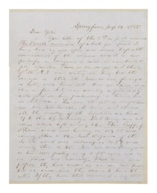 Autograph letter signed ("A. Lincoln") to Richard Yates, 14 January 1855.