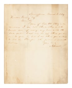Autograph letter signed ("A. Lincoln") to his client Haden Keeling, 3 March 1859.